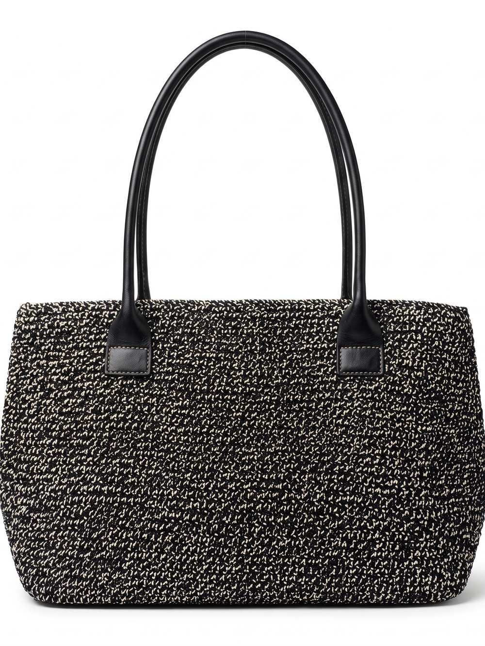Woven Black & Cream Tote Bag